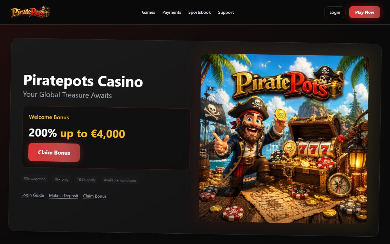 Piratepots — forsiden
