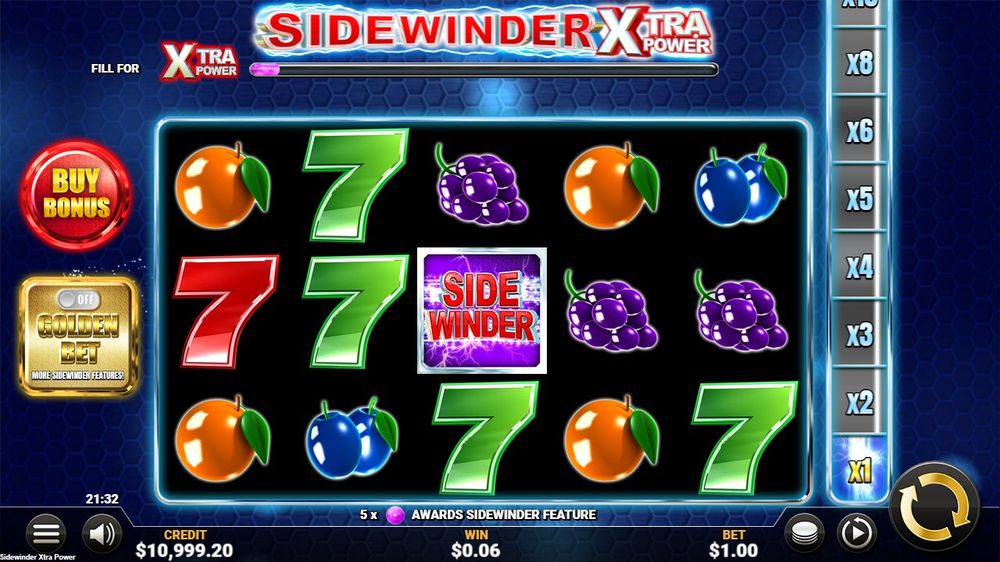 Sidewinder Xtra Power — Grunnspillet i gang — fra min egen demoøkt.