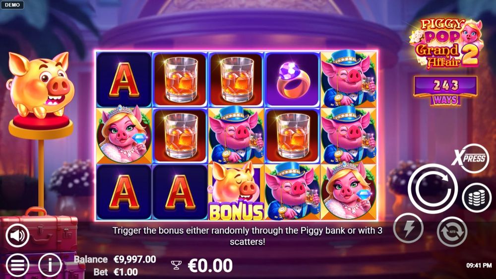 PiggyPop Grand Affair 2 — Grunnspillet i gang — fra min egen demoøkt.