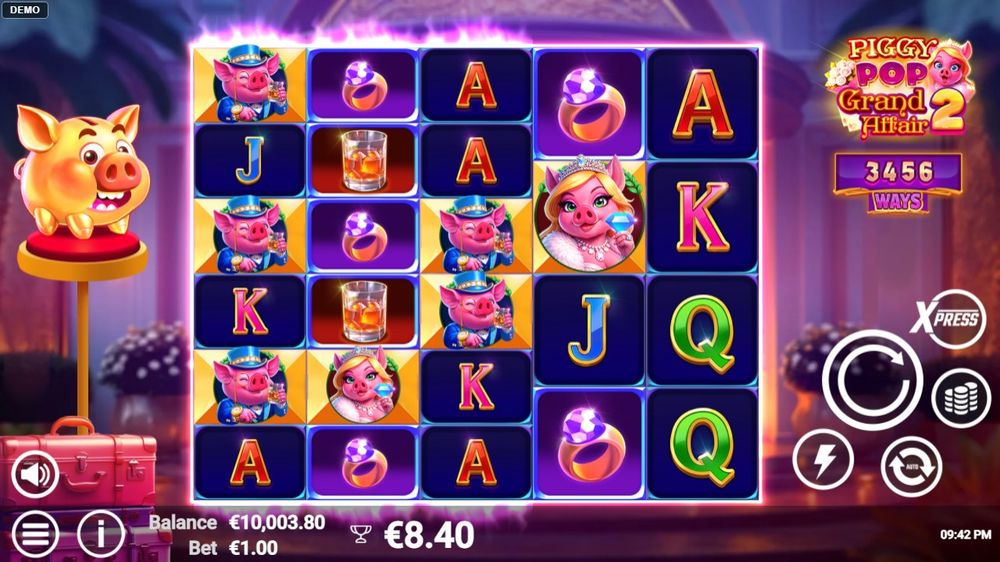 PiggyPop Grand Affair 2 — En gevinst bygger seg opp på hjulene.