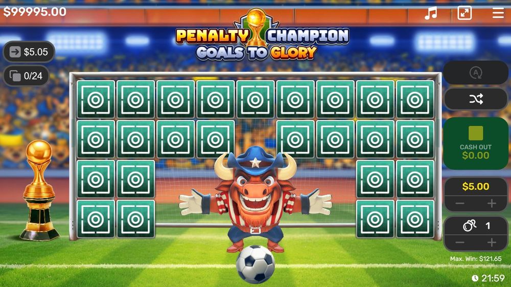 Penalty Champion Goals to Glory — Grunnspillet i gang — fra min egen demoøkt.