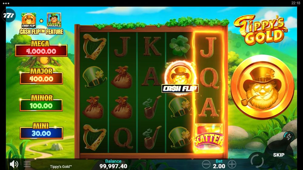 Tippy's Gold — En gevinst bygger seg opp på hjulene.