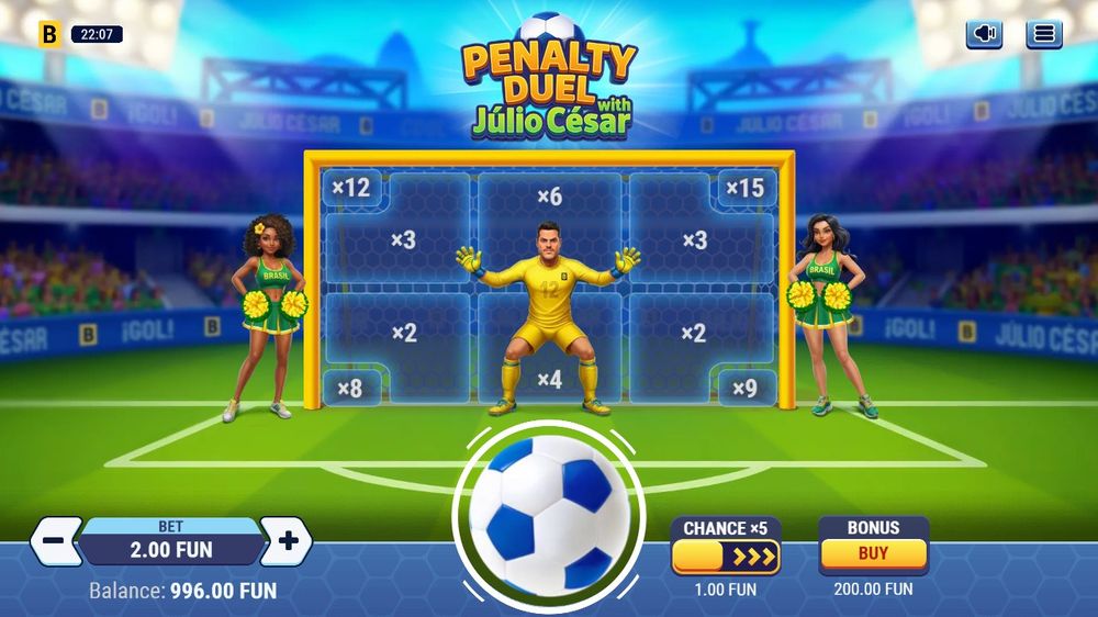 Penalty Duel with Júlio César — Grunnspillet i gang — fra min egen demoøkt.