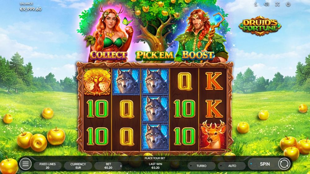 Druid's Fortune — Grunnspillet i gang — fra min egen demoøkt.