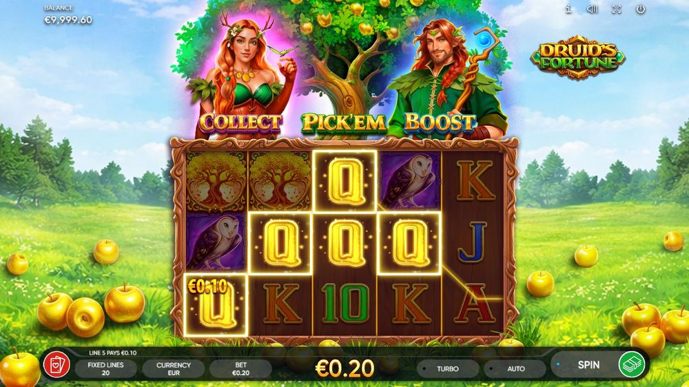 Druid's Fortune — En gevinst bygger seg opp på hjulene.