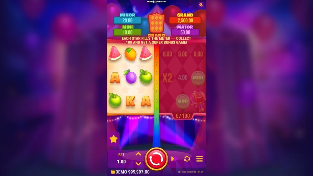 Hit The Jackpot — Grunnspillet i gang — fra min egen demoøkt.