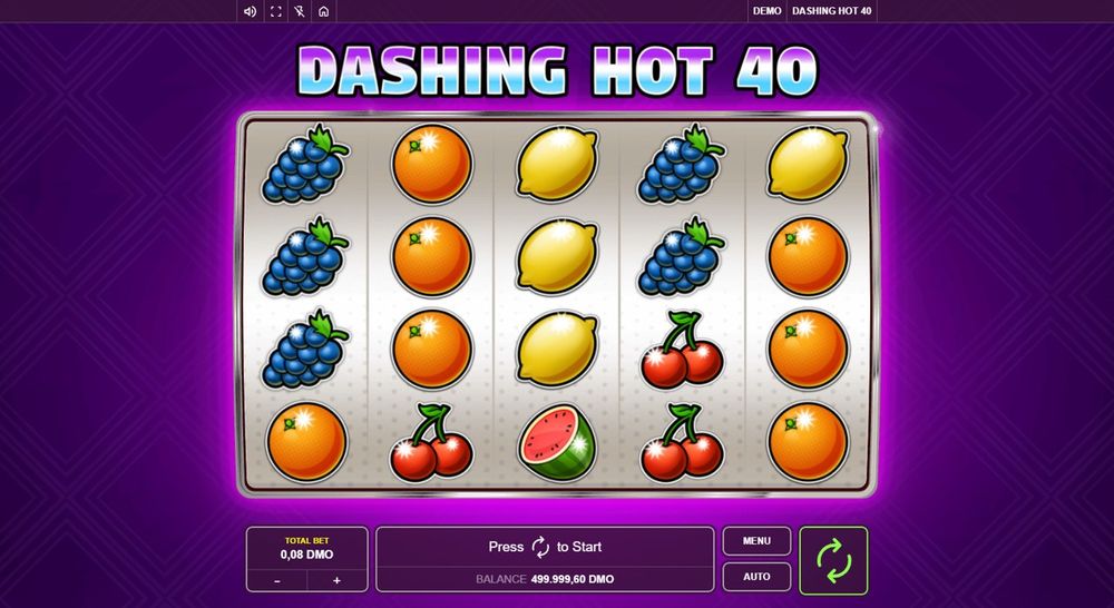 Dashing Hot 40 — Grunnspillet i gang — fra min egen demoøkt.