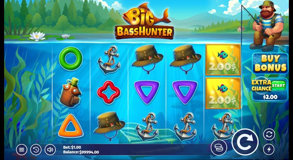 Big Bass Hunter — Grunnspillet i gang — fra min egen demoøkt.