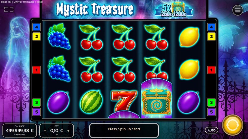 Mystic Treasure — En gevinst bygger seg opp på hjulene.